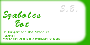 szabolcs bot business card